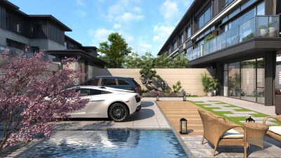新中式私家小院3D模型下载